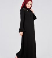 جلباب تركي Alvina لون اسود  - 42 - اسود