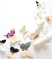 ستيكرز فراشات 3d  - فضي