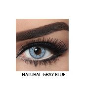 زوج عدسات لاصقة تجميلية من بيلا - natural gray blue  - فضي