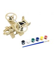 طيارة تركيب خشبية مع طاقة شمسية