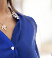 مجوهرات - سلسال مع تعليقة ورقة عنب فضة 925