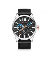  ساعة  رجالية  تعرض الوقت بصيغة انالوج  اسود 