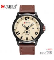 ساعة كورين  لون بني غامق  بأطار دائري لون اسود 