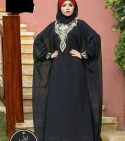عباية خليجي صناعة مصرية - قياس واحد - اسود وفضي