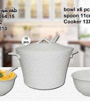طقم شوربة 15 قطعه Dx لون ابيض