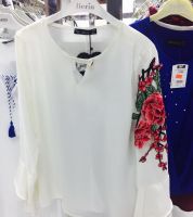 بلوزه كم طويل - M - ابيض