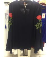 بلوزه كم طويل - S - كحلي