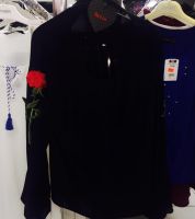 بلوزه كم طويل - S - اسود 