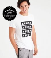 بلوزة رجالي امريكان ايغل بدون قبه - M - ابيض واسود