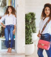 قميصoff shoulders - S -  ابيض