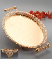 صينية بيضاوي ذهبي 