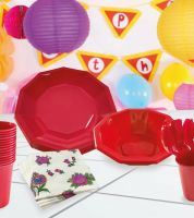 صحون وكاسات جولف تيتانيوم - احمر