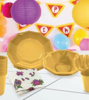 صحون وكاسات جولف تيتانيوم - ذهبي