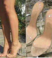 شوز كعب شفاف - 36 Eu - بيج