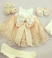 فستان بيبي  - 6-12 شهر -  بيج