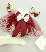 فستان بيبي  - 6-12 شهر  -  خمري 