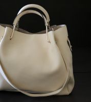 حقيبة يد جلد - ابيض