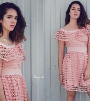 فستان نفاش - L - light pink