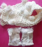 لفحة مع كفوف  - ابيض سكري 