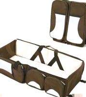 سرير و شنطة للاطفال للسفر 3 في 1 - بني - للجنسين