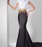 فستان رسمي  - 42 - اسود وابيض