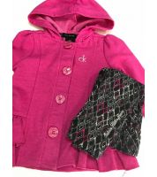 طقم اطفال بناتي من مالركه كالفن كلاين  - 12 شهر - فوشي