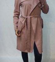 جاكيت شمواه لعند الركبة  - S - زهري