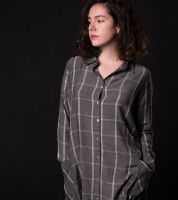 قميص  طويل ستاتي  -  m - gray