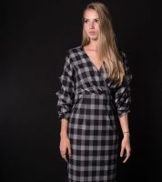 فستان  - L - اسود وسكني