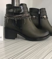 جزمة شتاء موديل 2018 جلد - 36 Eu - زيتي داكن