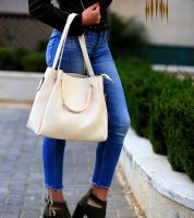 حقيبة يد فاخرة - ابيض