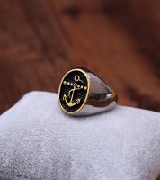 خاتم على شكل مرساة سفينة القراصنة - ستانلس ستيل - 19 size