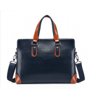 حقيبة polo - ازرق غامق و بني 