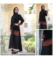 عباءة إماراتية  مطرزة  - اسود - 44 Eu