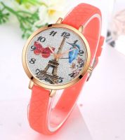 ساعة برج ايفل  لون مشمشي