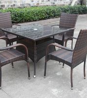 طقم طاولة مربع مع 4 كراسي Chocolate