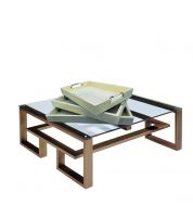 طقم 3صينية جلد مبزر ذهبي