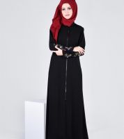 عباية ألفينا 17-8240 صيفي لون اسود - نمرة 38