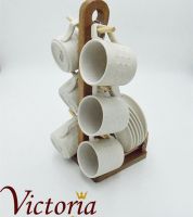 طقم  6فنجان قهوة مع  ستاند خشب 9179107