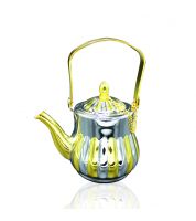 ابريق شاي ذهبي محزز عمودي وسط