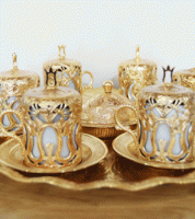 طقم قهوة نحاس مع صنية و بكرج تركي aytek