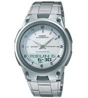 ساعة Casio Men's Grey Dial Stainless Steel Band Watch - AW-80D-7AVDF