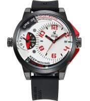 ساعة Weide Black Army Military Quartz Sport Wrist Watch - Red
