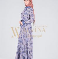 فستان تركي 4355 Alvina  - 44 - ازرق سمواي فاتح