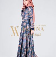 فستان Alvina 4355  - 42 - ازرق/مورد