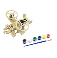 طيارة تركيب خشبية مع طاقة شمسية