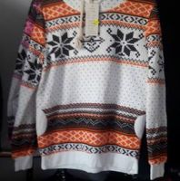 بلوزة شتوية مطرزة  - m-xxl - ابيض مع الوان