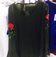 بلوزه كم طويل - xxl - زيتونى غامق