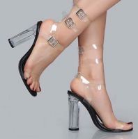 صندل كعب شفاف - 40 Eu - اسود