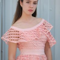 فستان نفاش - M - light pink